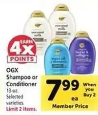 Safeway OGX SHAMPOO OR CONDITIONER offer