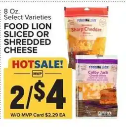 Food Lion FOOD LION SLICED OR SHREDDED CHEESE offer