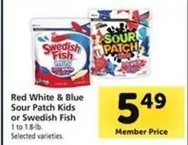 Safeway Red, White & Blue Sour Patch Kids or Swedish Fish offer