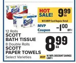 Food Lion SCOTT BATH TISSUE / SCOTT PAPER TOWELS offer