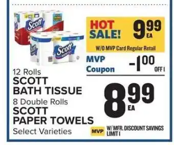 Food Lion SCOTT BATH TISSUE / SCOTT PAPER TOWELS offer