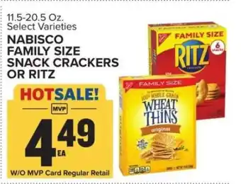 Food Lion Nabisco Family Size Snack Crackers or Ritz offer