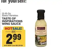 Food Lion TASTE OF INSPIRATIONS WING SAUCE offer