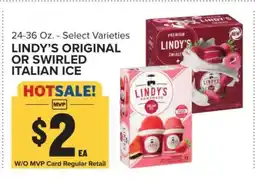 Food Lion LINDY’S ORIGINAL OR SWIRLED ITALIAN ICE offer