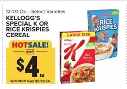 Food Lion Kellogg’s Special K or Rice Krispies Cereal offer