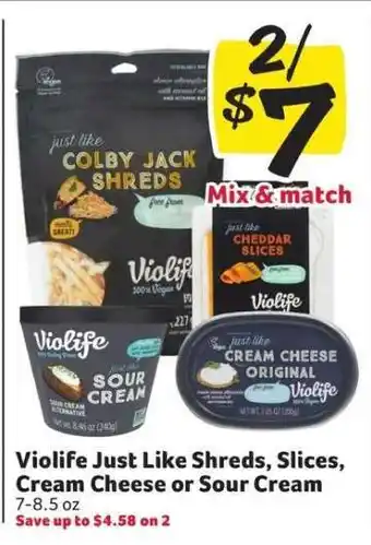 Winn Dixie Violife Just Like Shreds, Slices, Cream Cheese or Sour Cream offer