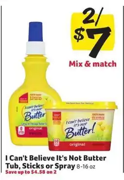 Winn Dixie I Can't Believe It's Not Butter Tub, Sticks or Spray offer