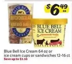 Winn Dixie Blue Bell Ice Cream offer
