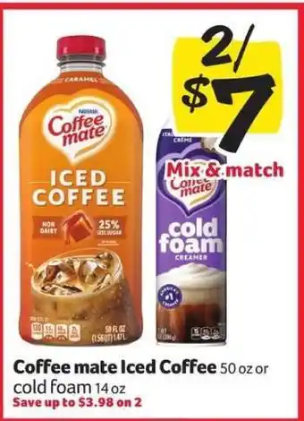 Winn Dixie Coffee mate Iced Coffee or Cold Foam offer