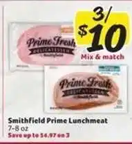 Winn Dixie Smithfield Prime Lunchmeat offer