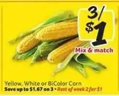Winn Dixie Yellow, White or BiColor Corn offer