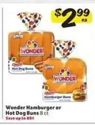 Winn Dixie Wonder Hamburger or Hot Dog Buns offer