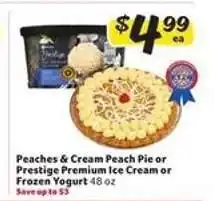 Winn Dixie Peaches & Cream Peach Pie or Prestige Premium Ice Cream or Frozen Yogurt offer
