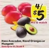 Winn Dixie Hass Avocados, Navel Oranges or Mangoes offer
