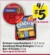 Winn Dixie Armour Lunchmakers or Gwaltney Meat Bologna or Bar-S Franks offer