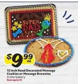 Winn Dixie 12 inch Hand Decorated Message Cookies or Message Brownies offer