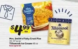 Winn Dixie Mrs. Smith's Flaky Crust Pies or Tillamook Ice Cream offer