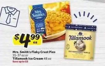 Winn Dixie Mrs. Smith's Flaky Crust Pies or Tillamook Ice Cream offer