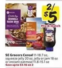 Winn Dixie SE Grocers Cereal, Jelly, Jam, or Instant Oatmeal offer
