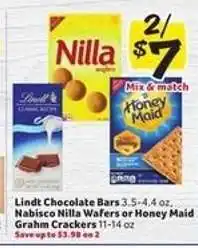 Winn Dixie Lindt Chocolate Bars, Nabisco Nilla Wafers or Honey Maid Graham Crackers offer
