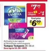 Winn Dixie Tampax Tampons offer