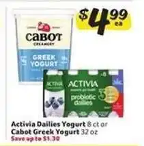 Winn Dixie Activia Dailies Yogurt or Cabot Greek Yogurt offer
