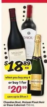 Winn Dixie Chandon Brut, Meiomi Pinot Noir or Daou Cabernet offer