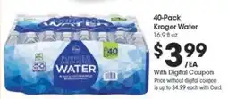 Kroger 40-Pack Kroger Water offer