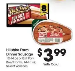 Kroger Hillshire Farm Dinner Sausage offer