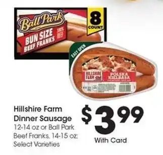 Kroger Hillshire Farm Dinner Sausage offer