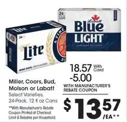 Kroger Miller, Coors, Bud, Molson or Labatt offer