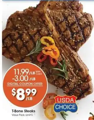 Kroger T-Bone Steaks offer