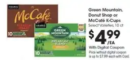 Kroger Green Mountain, Donut Shop or McCafé K-Cups offer