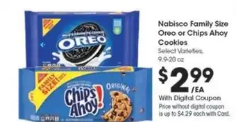 Kroger Nabisco Family Size Oreo or Chips Ahoy! Cookies offer