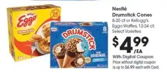 Kroger Nestlé Drumstick Cones or Kellogg's Eggo Waffles offer