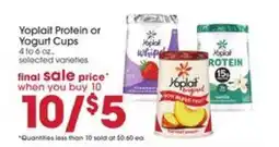 Giant Eagle Yoplait Protein or Yogurt Cups offer