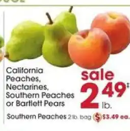 Giant Eagle California Peaches, Nectarines, Southern Peaches or Bartlett Pears offer