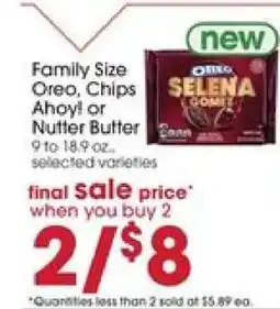 Giant Eagle Family Size Oreo, Chips Ahoy! or Nutter Butter offer