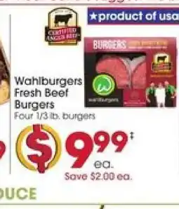 Giant Eagle Wahlburgers Fresh Beef Burgers offer