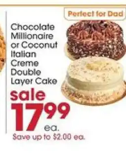 Giant Eagle Chocolate Millionaire or Coconut Italian Creme Double Layer Cake offer