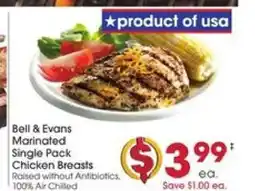 Giant Eagle Bell & Evans Marinated Single Pack Chicken Breasts offer