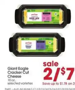 Giant Eagle Giant Eagle Cracker Cut Cheese offer