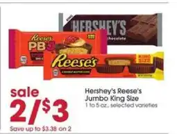 Giant Eagle Hershey's Reese's Jumbo King Size offer