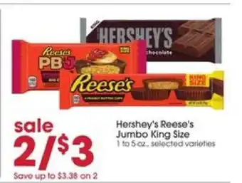 Giant Eagle Hershey's Reese's Jumbo King Size offer