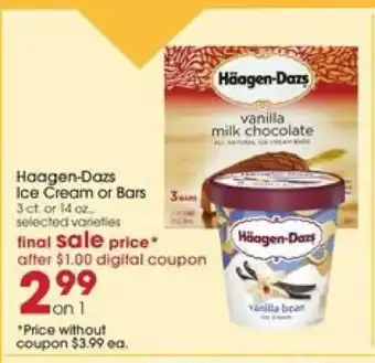 Giant Eagle Häagen-Dazs Ice Cream or Bars offer