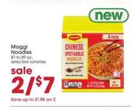 Giant Eagle Maggi Noodles offer