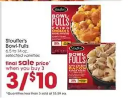 Giant Eagle Stouffer's Bowl-Fulls offer