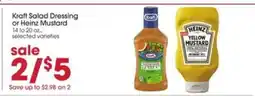 Giant Eagle Kraft Salad Dressing or Heinz Mustard offer