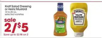 Giant Eagle Kraft Salad Dressing or Heinz Mustard offer