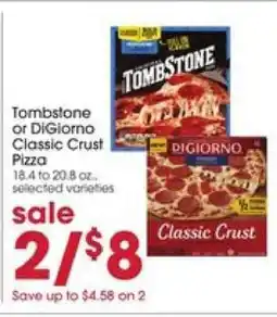 Giant Eagle Tombstone or DiGiorno Classic Crust Pizza offer